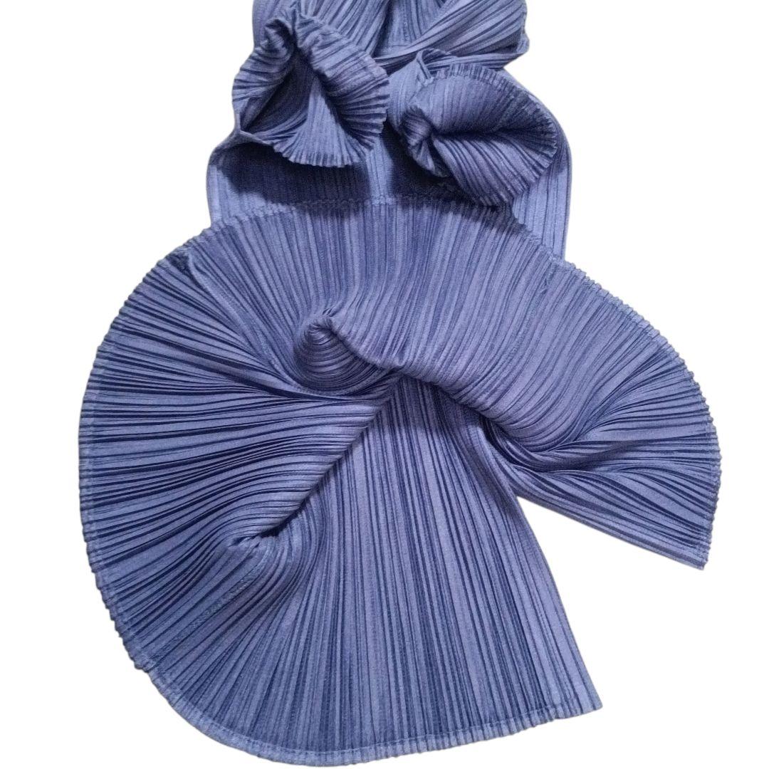 ✨PLEATS PLEASE ベルトリボン付 変形プリーツ カットソー 濃紺 L