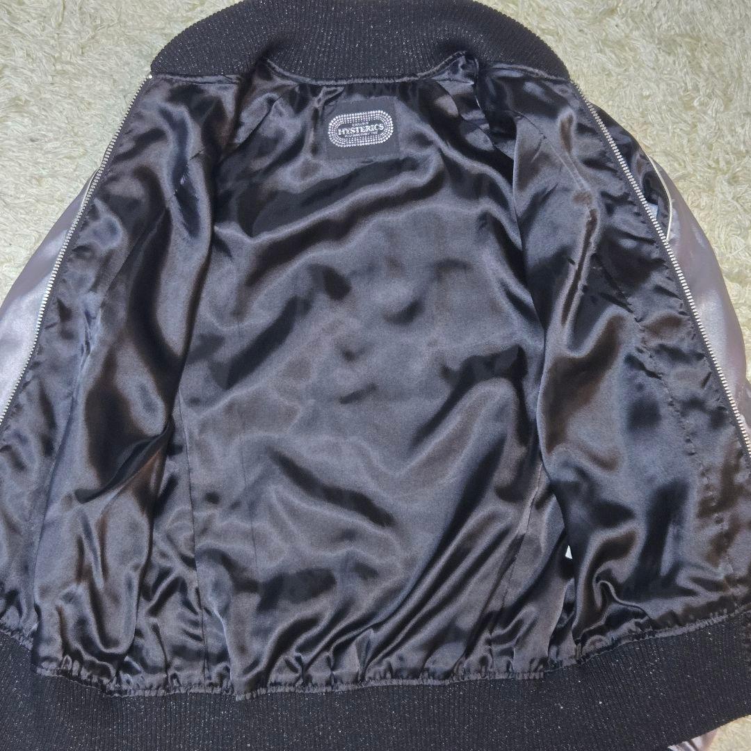 ヒステリックグラマー バイクガール スカジャン 2AB-5940　F 刺繍　灰黒