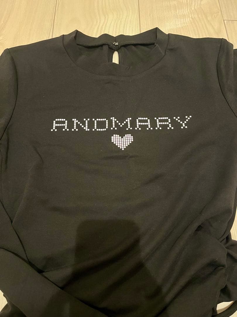 トップス ANDMARY Dot mary logo tops black