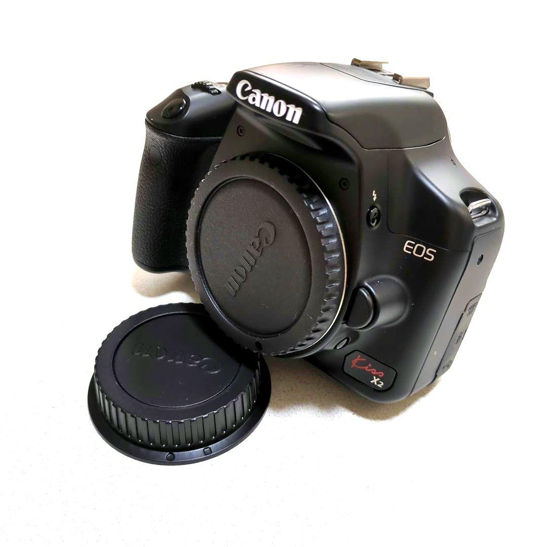 Canon EOS Kiss X2 一眼レフカメラ レンズ2本セットSDカード付