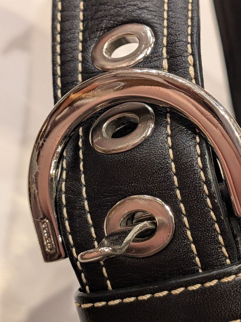 コーチCOACH ショルダーバッグ　レザー　キャンバス　シグネチャー　黒