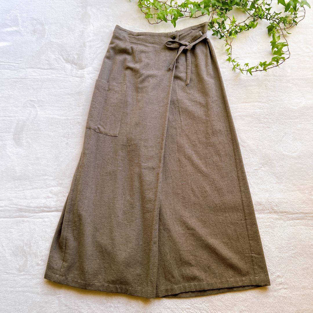 糸糸糸 MAKI TEXTILE STUDIO コットン シルク混ワイドパンツ