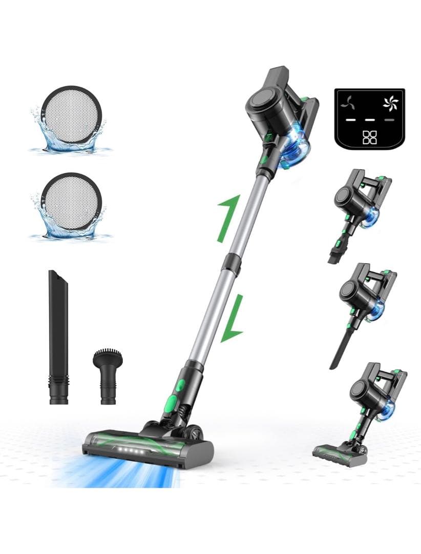 【42KPa強力吸引&55分間連続稼働】掃除機 コードレス V9