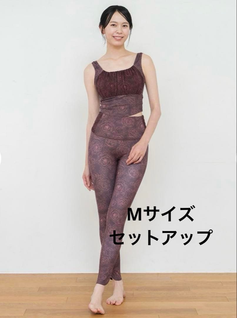 新品未使用スカーラ　ブルーミングフラワーブラトップ　レギンスセットアップMサイズ