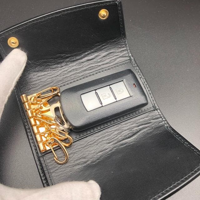 フォロー割適用　受注生産品　本物クロコ　シャム　クロコダイル　キーケース BK