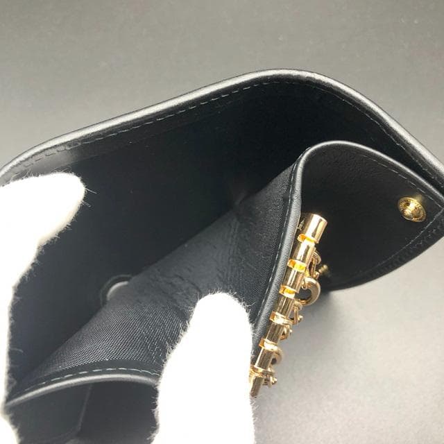 フォロー割適用　受注生産品　本物クロコ　シャム　クロコダイル　キーケース BK