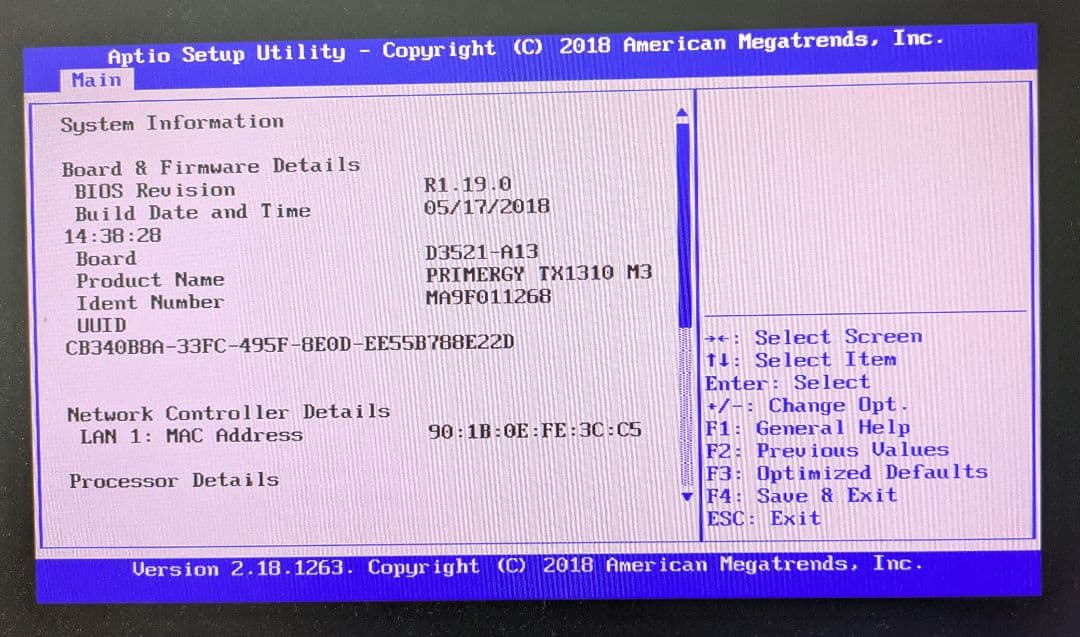 Fujitsu PRIMERGY TX1310 M3 サーバー