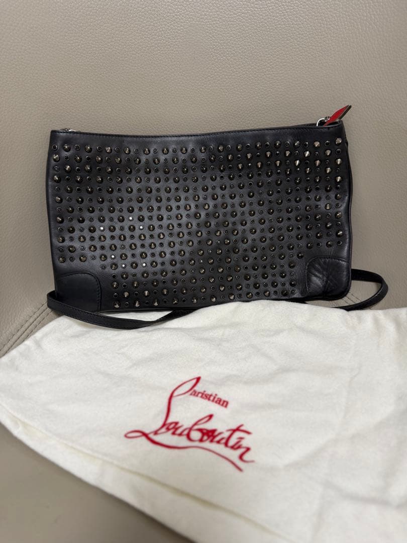 クリスチャンルブタン クラッチ ショルダー バッグ スタッズ スパイク