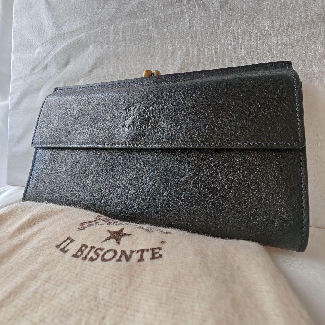 新品未使用級 イルビゾンテ 長財布 がま口 大容量 ブラック
