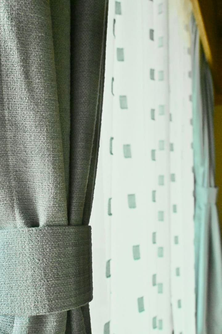 MOMO NATURAL ドレープ・レースカーテン 幅144丈148