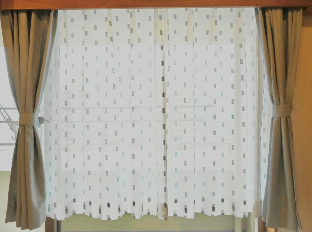 MOMO NATURAL ドレープ・レースカーテン 幅144丈148