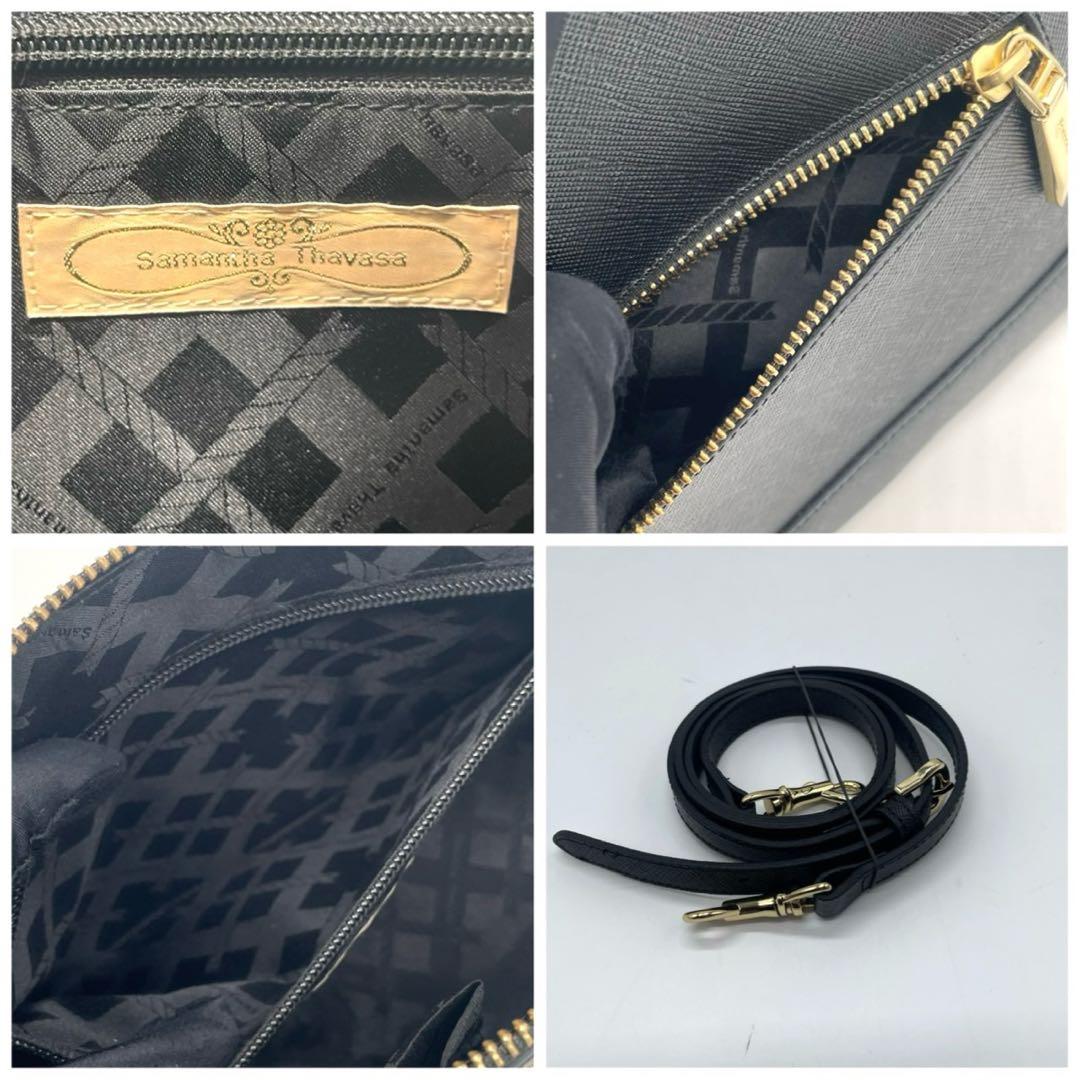未使用級 サマンサタバサ ハンドバッグ 2way サフィアーノレザー ブラック