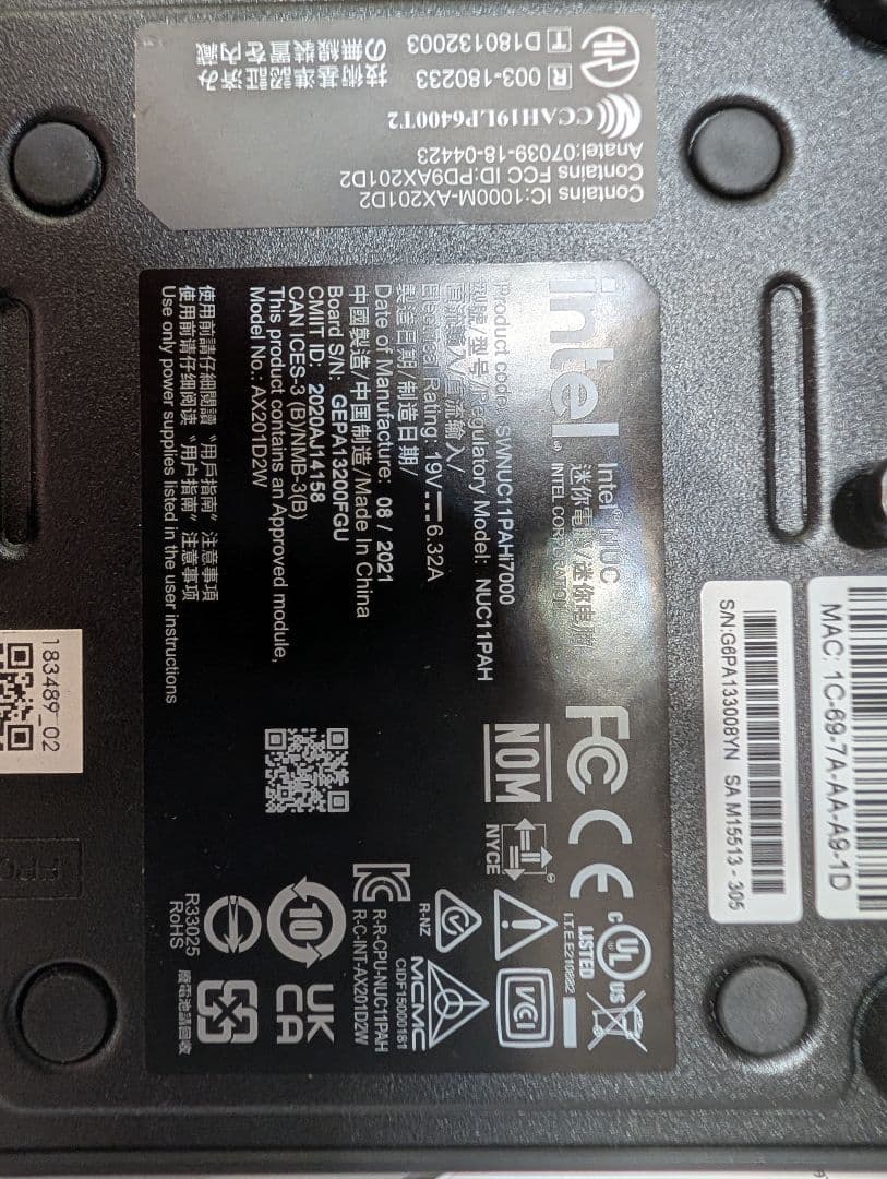 K*Y様 インテルNUC 第11世代 Corei7 NUC11PAHi7正常動作