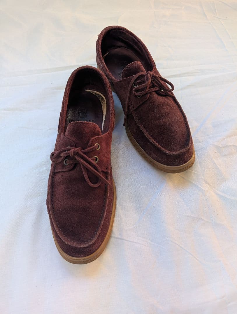 ブルネロクチネリ スエード シューズ バーガンディ 42.5 付属品あり