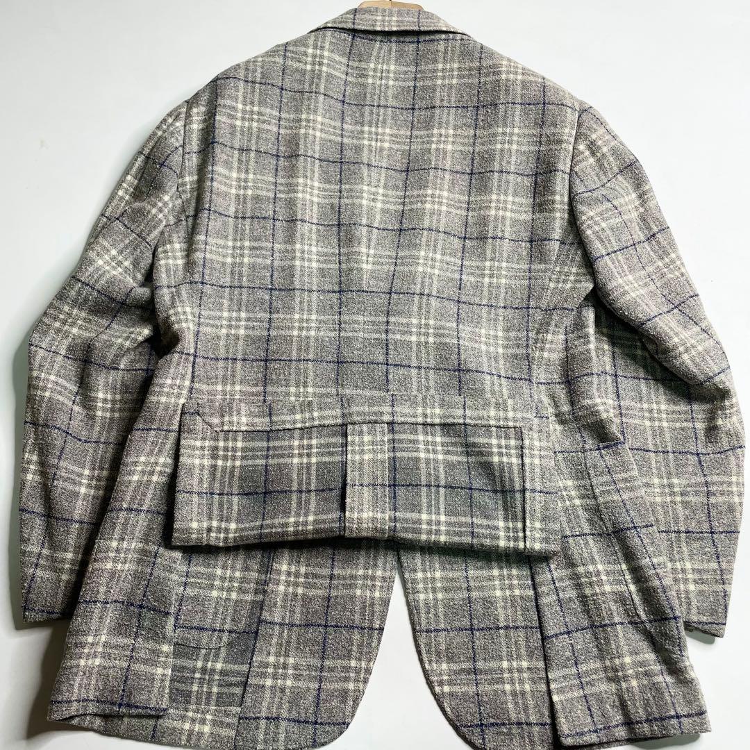 リングヂャケット ブークレ グレンチェック テーラードジャケット 50