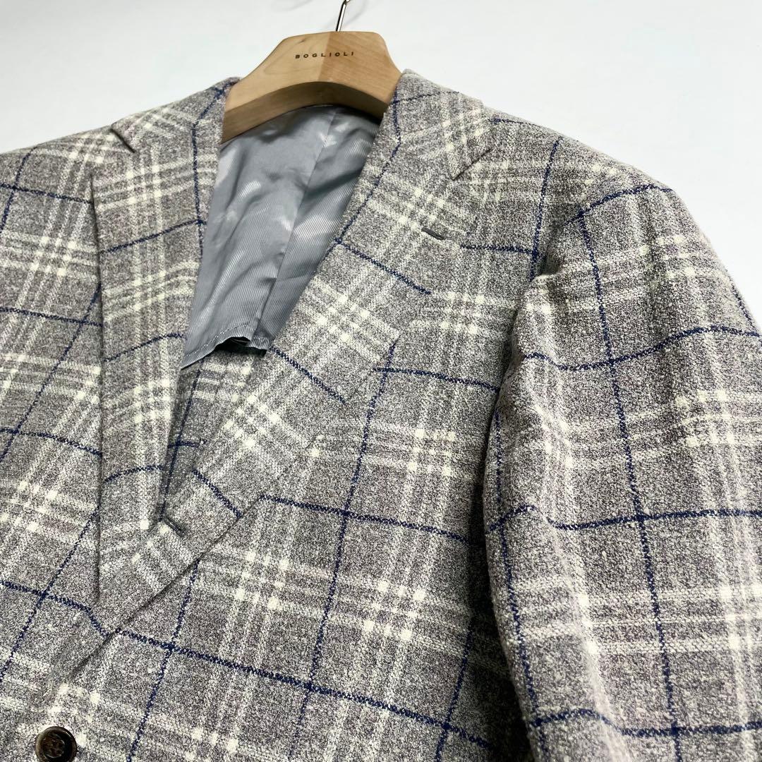 リングヂャケット ブークレ グレンチェック テーラードジャケット 50