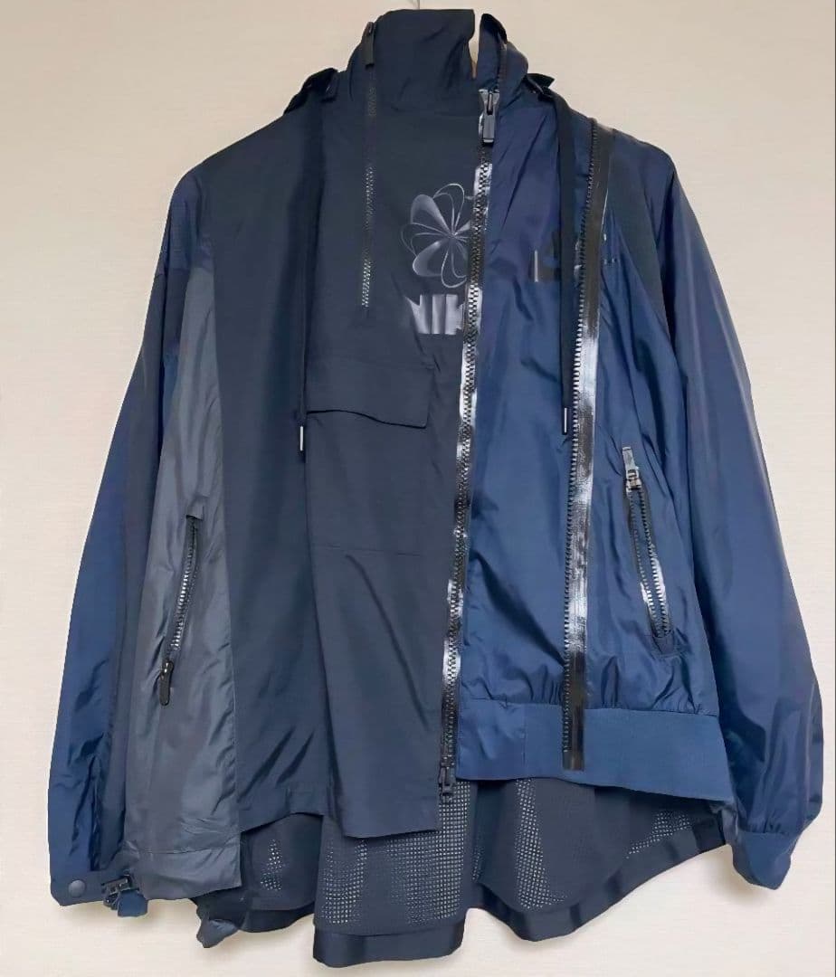 sacai NIKE Double Zip Jacket　ナイロンジャケット S