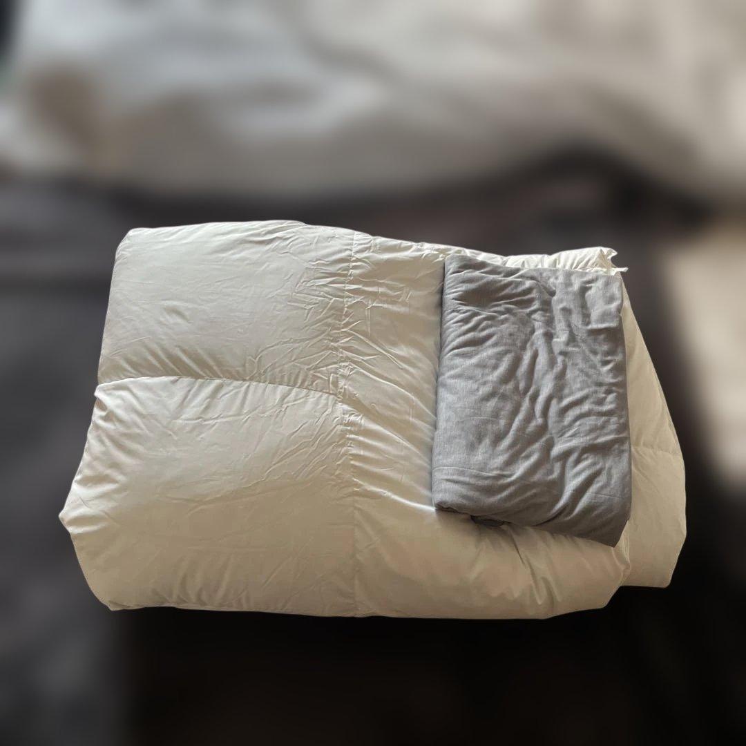 ニトリ　羽毛掛け布団＋カバー　セミダブル