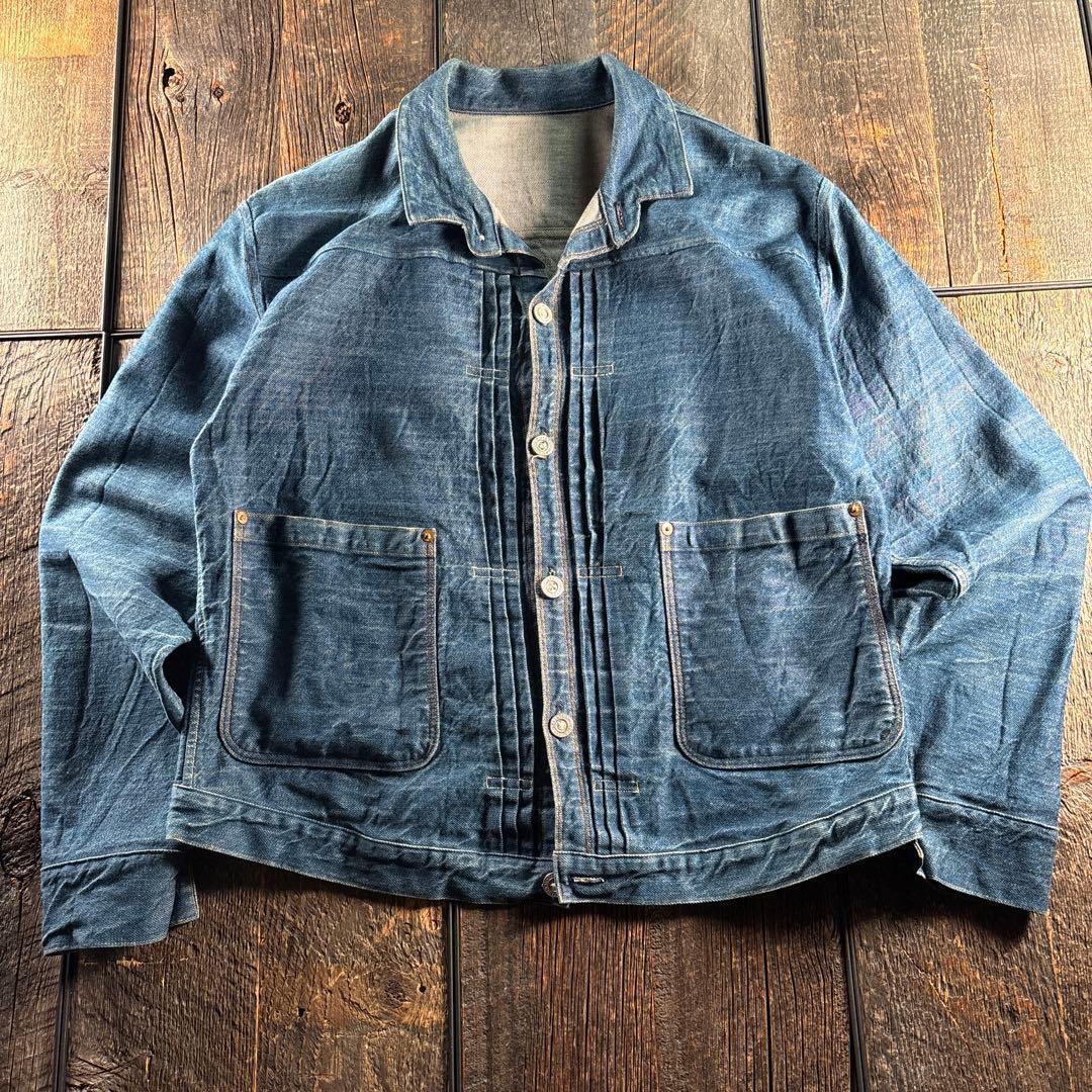 古着　USA製　リーバイス　プリーツブラウス　42 L レザーパッチ　希少.