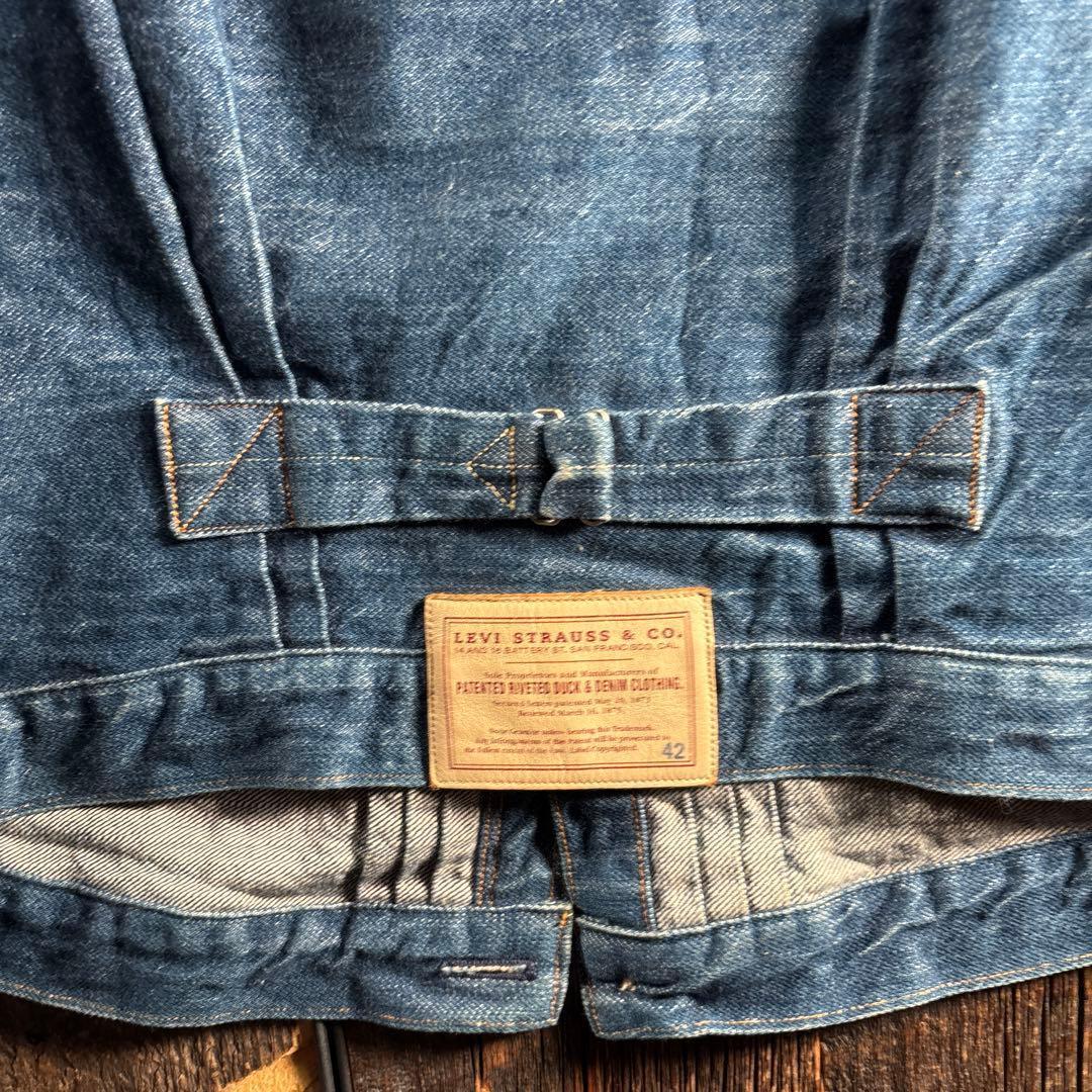 古着　USA製　リーバイス　プリーツブラウス　42 L レザーパッチ　希少.