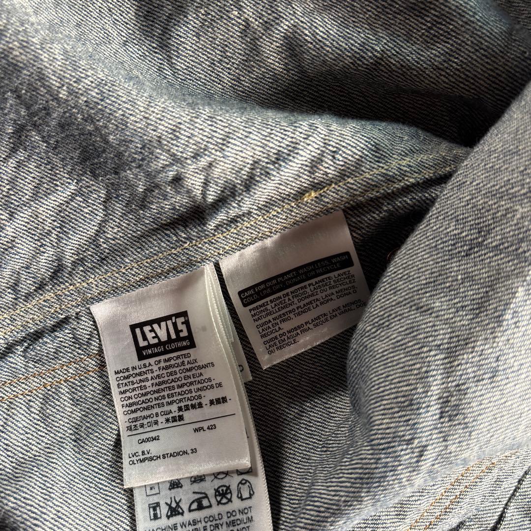 古着　USA製　リーバイス　プリーツブラウス　42 L レザーパッチ　希少.