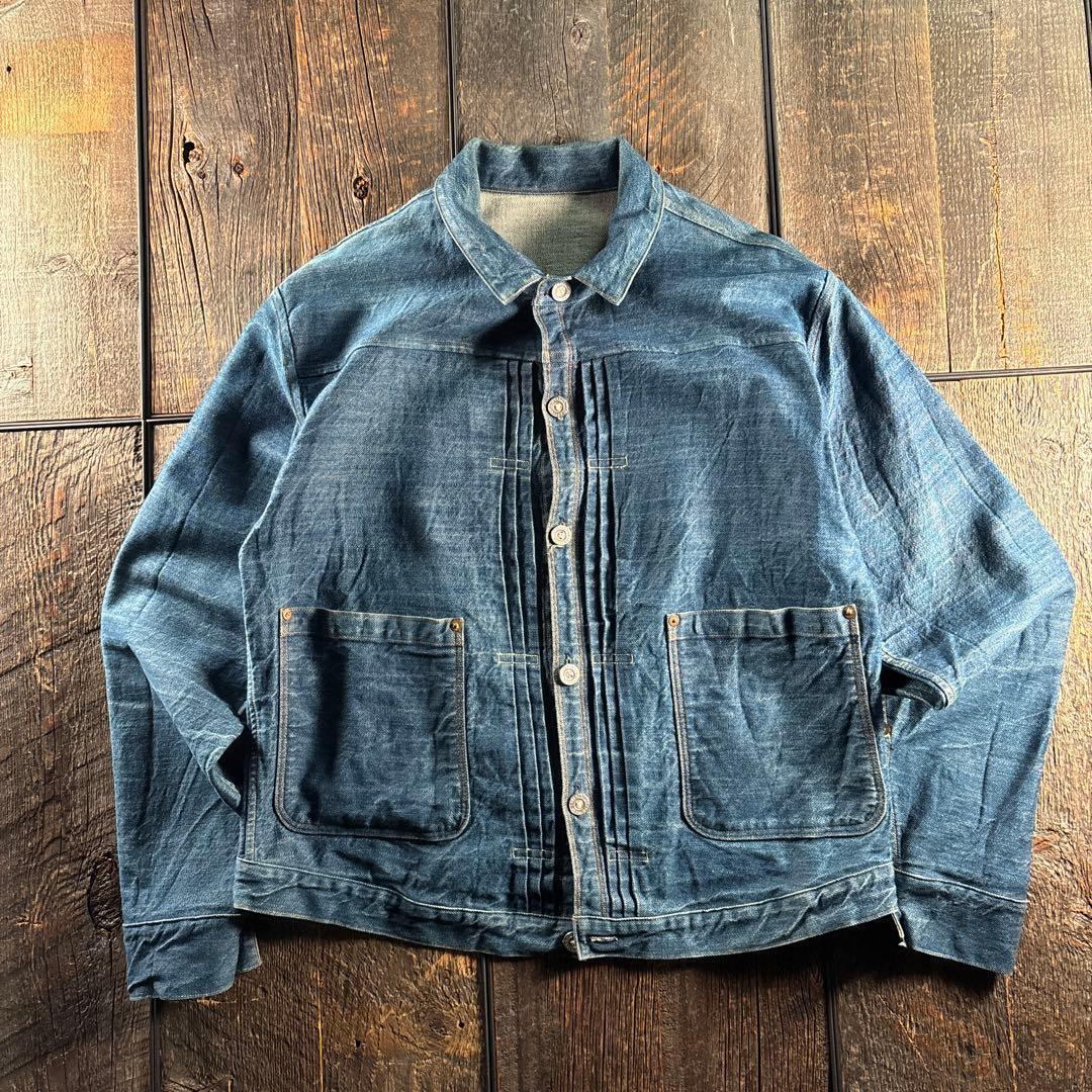 古着　USA製　リーバイス　プリーツブラウス　42 L レザーパッチ　希少.