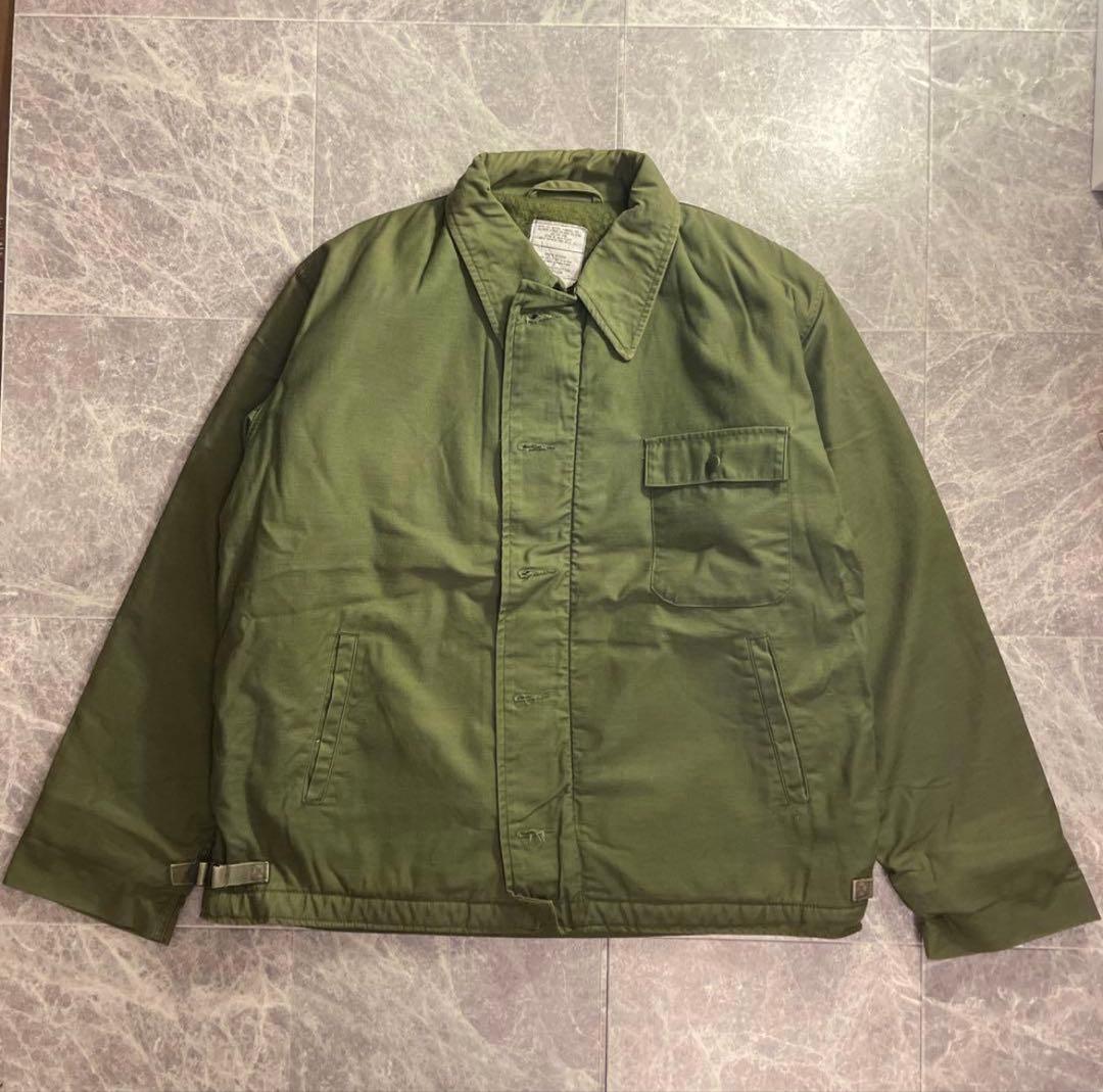 70s 80s US navy A-2 デッキジャケット　希少　ビッグサイズ