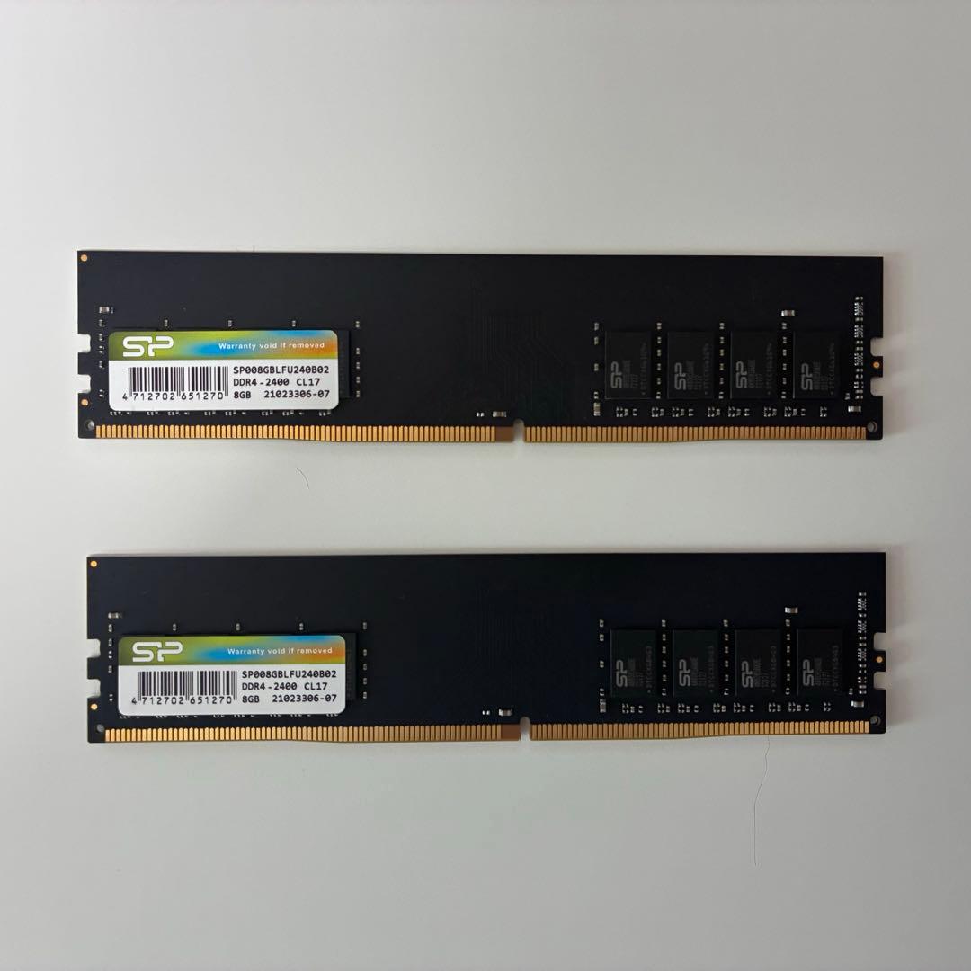 DDR4 8GB×2枚　DDR4-2400 SP008GBLFU240B02