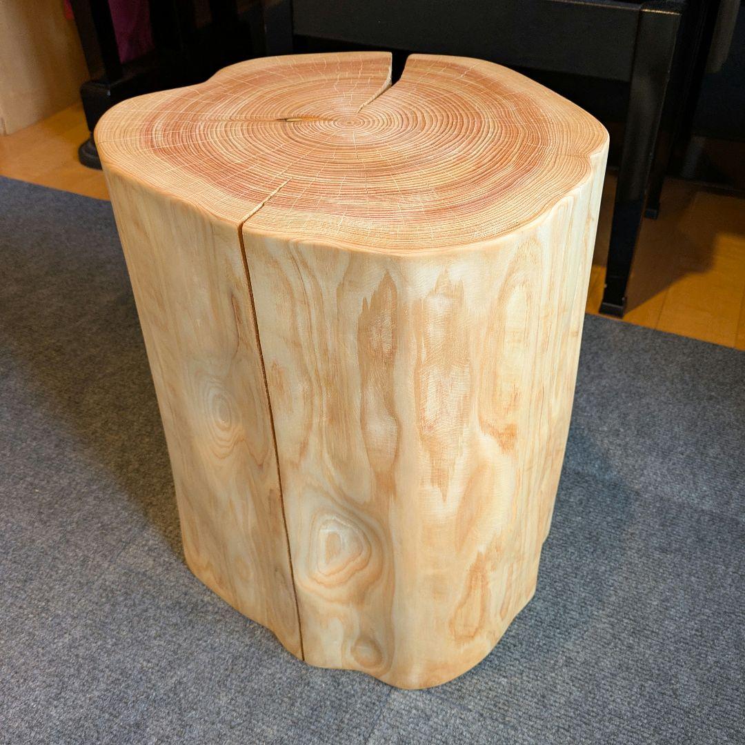 3104　　檜　切り株　丸太　椅子　 スツール　高さ約42.5cm
