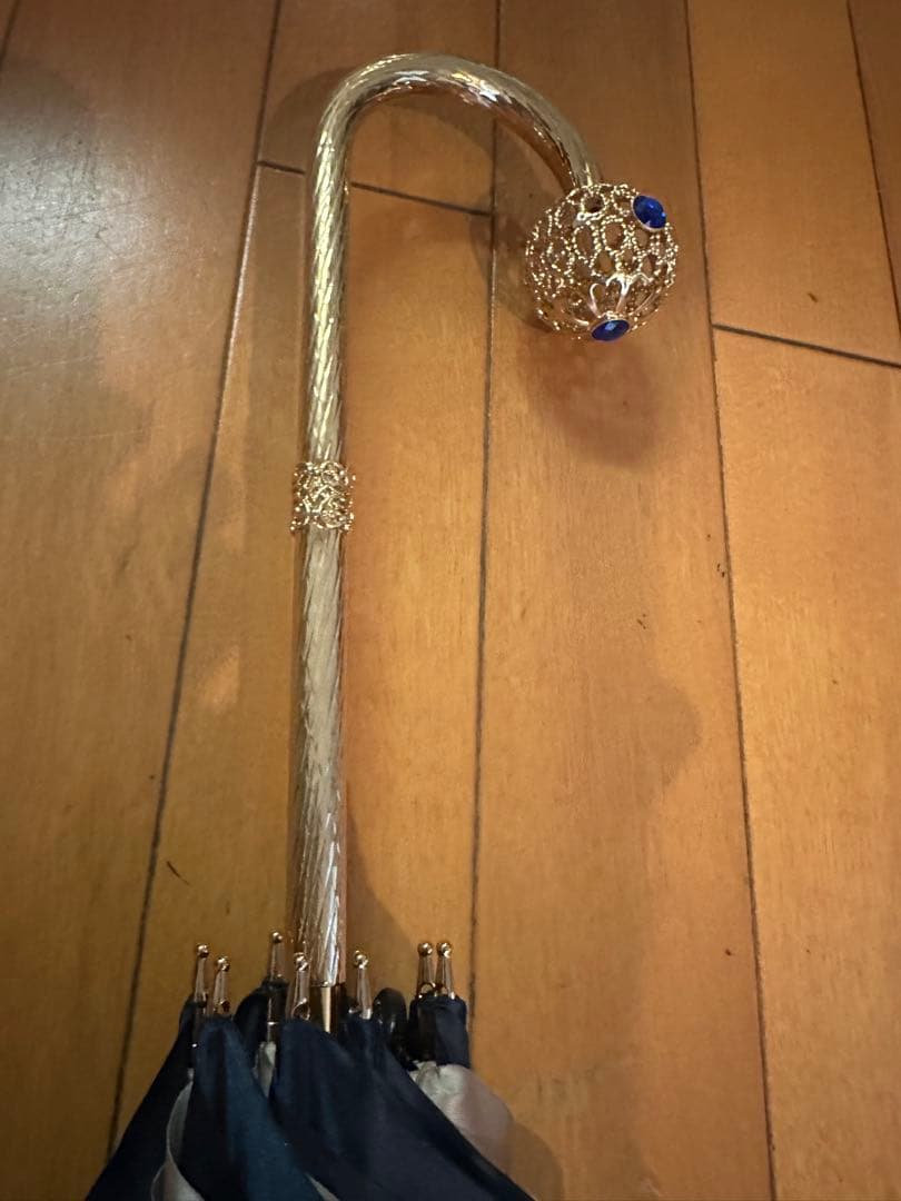 Pasotti 花びら模様 ネイビー折りたたみ傘