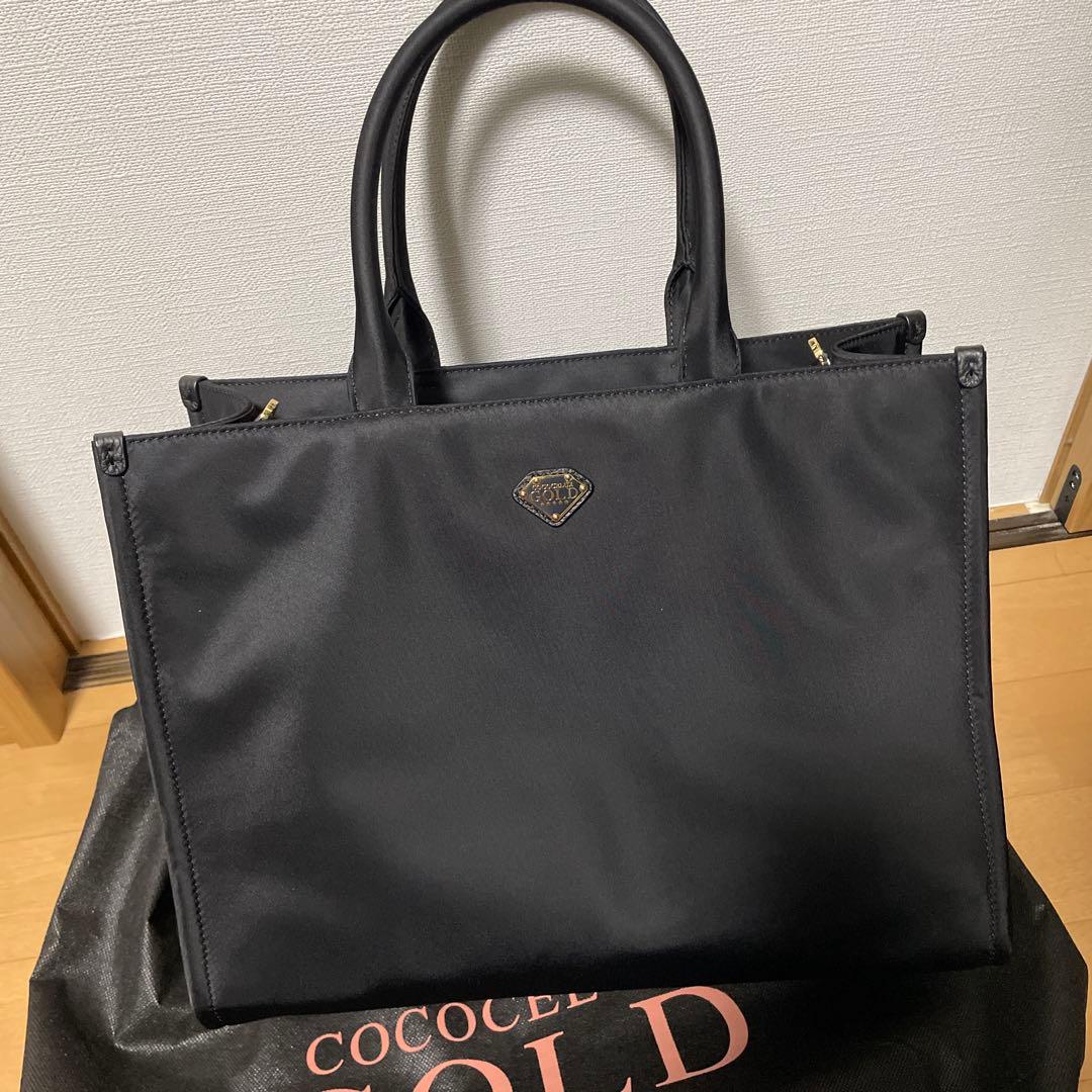 未使用品COCOCELUX GOLD トートバッグブラック ポコノナイロン