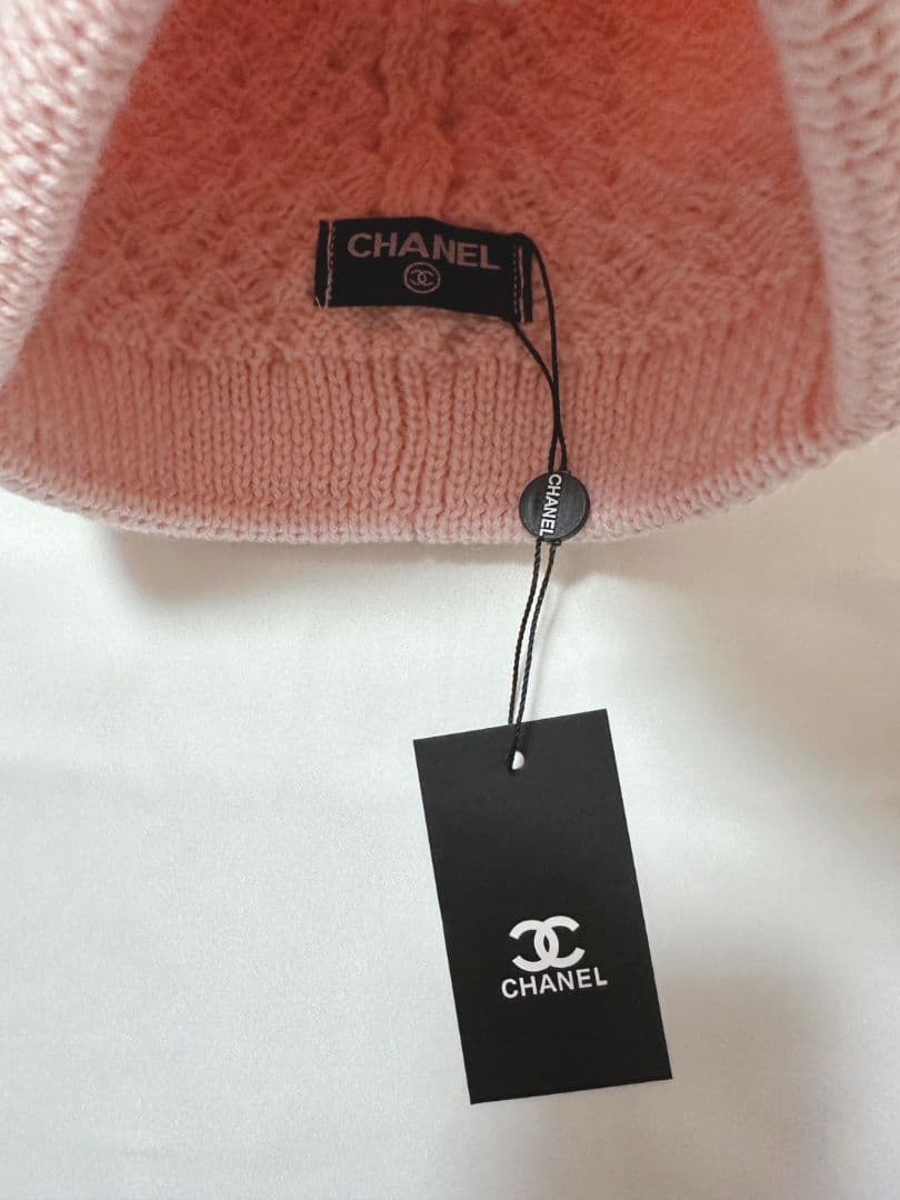 CHANEL ピンク 編み込みビーニー新品タグ付