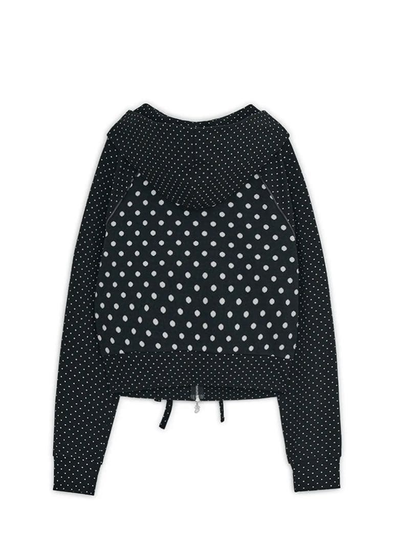 トップス hugyourskin Dot Big Pocket Hoodie Black