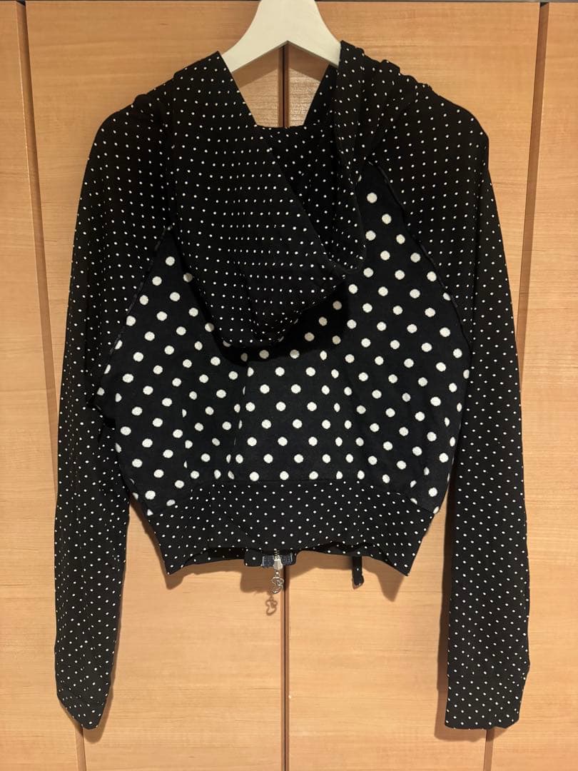 トップス hugyourskin Dot Big Pocket Hoodie Black
