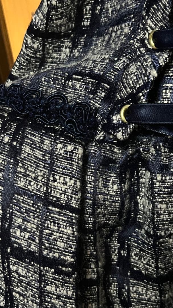 チェックツイード JSK 紺色