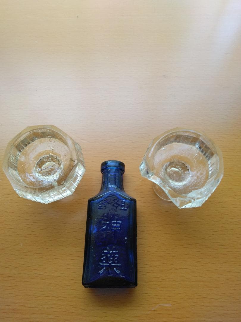レトロ瓶☆舐め菓子瓶・コバルトブルー
