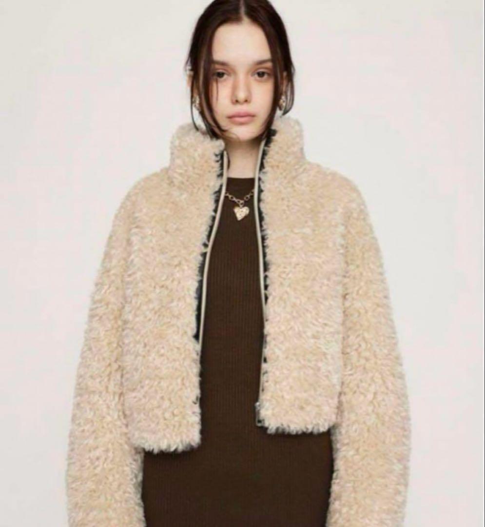 sly LIGHT CROP BOA ブルゾン　ボア　アイボリー