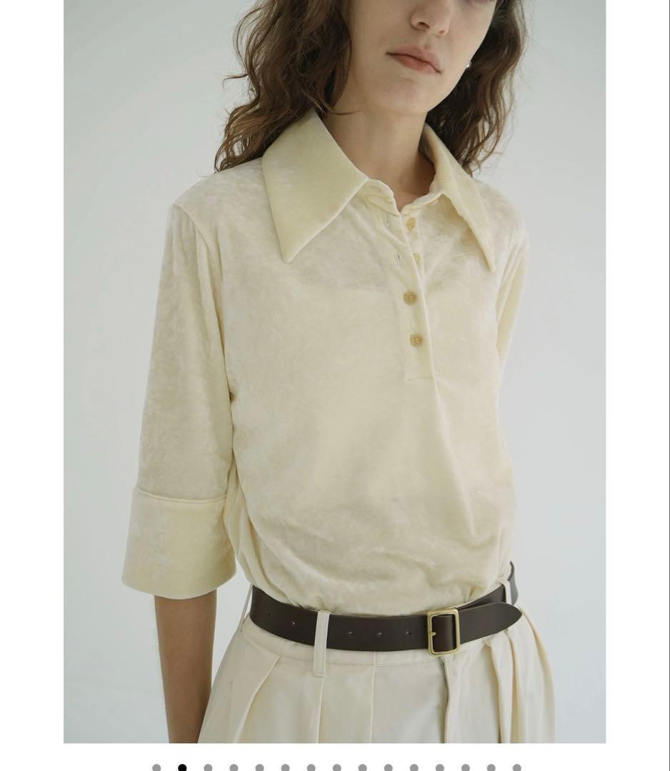 clane ベロアポロシャツ