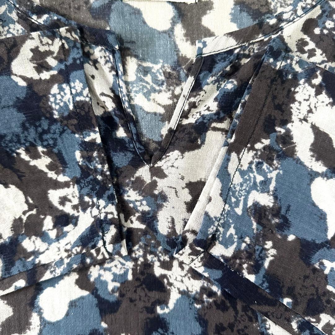 極美品♪プランテーション ペインティング総柄 チュニック ゆったり ワンピース