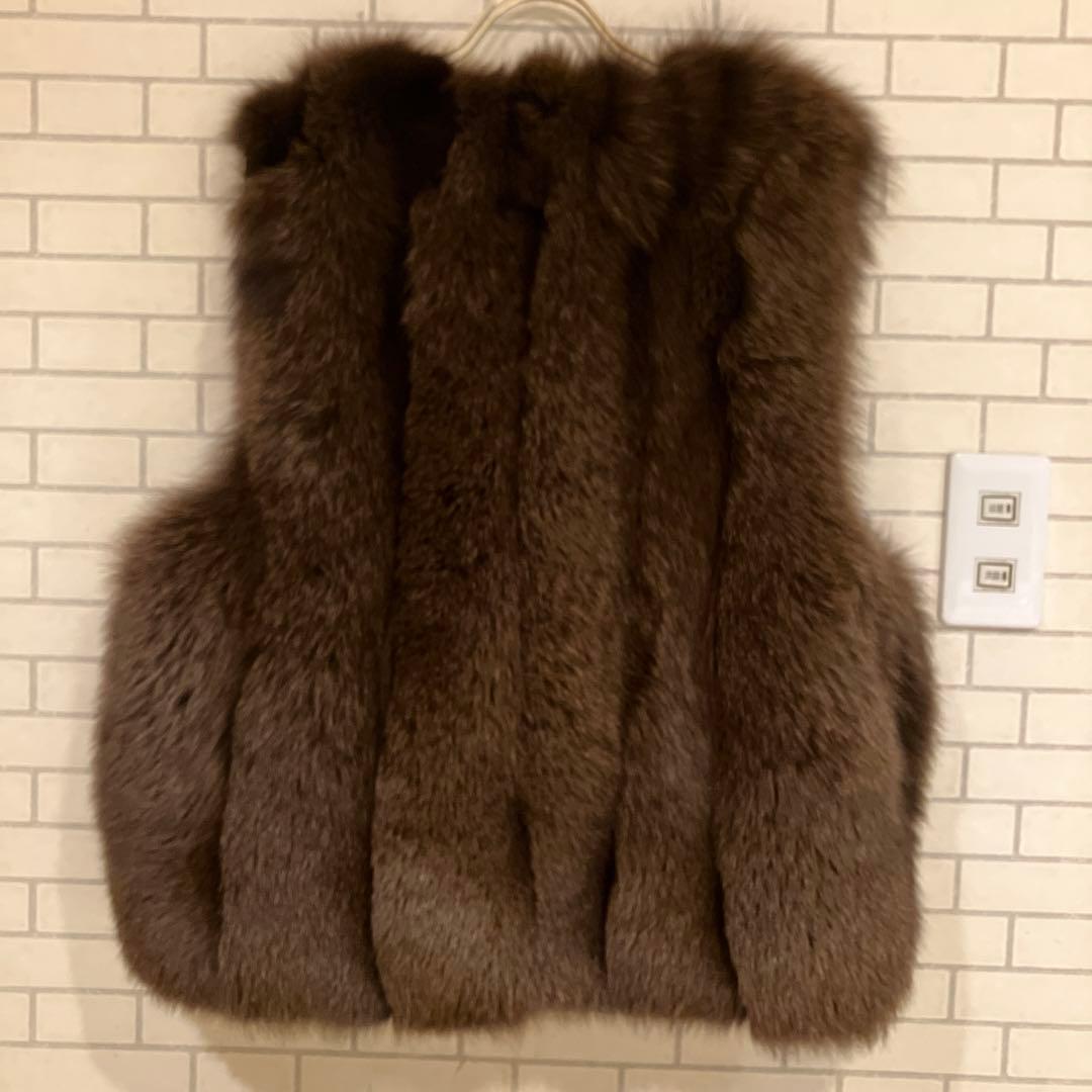 ❤️超美品❤️ブラウン毛皮ベスト　リアルファー ・フォックスベスト