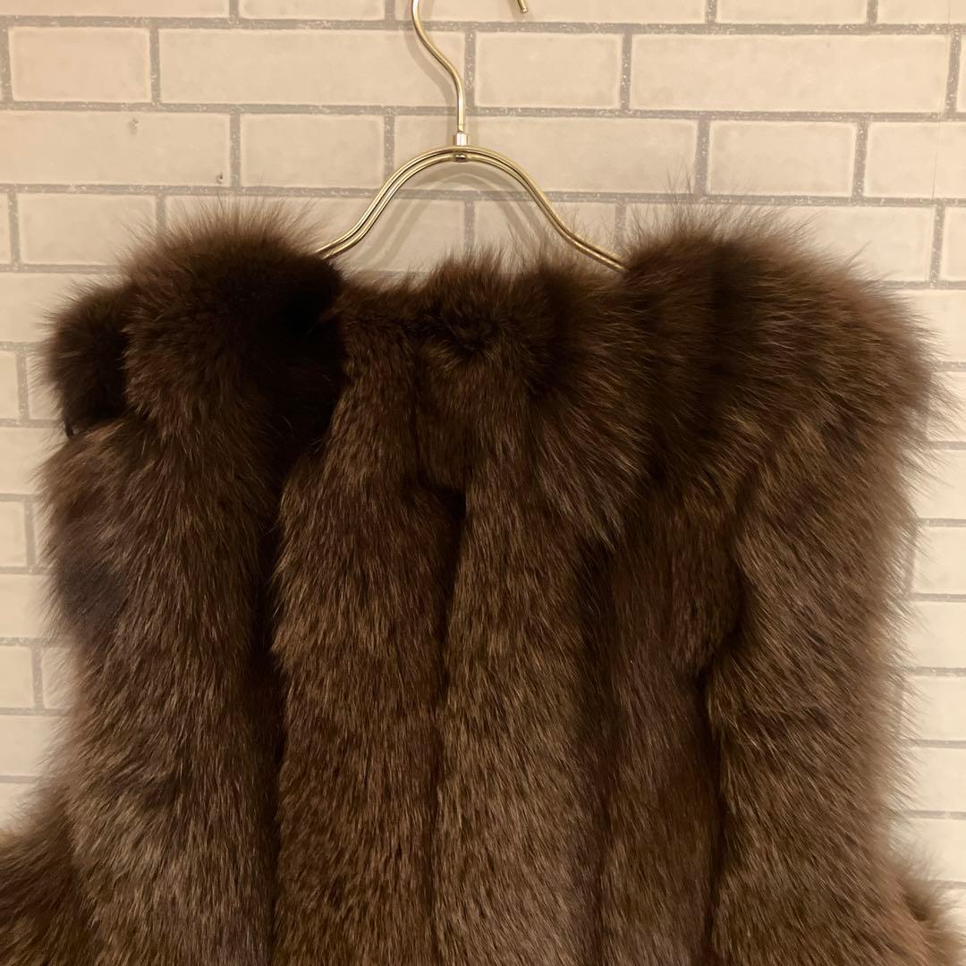 ❤️超美品❤️ブラウン毛皮ベスト　リアルファー ・フォックスベスト