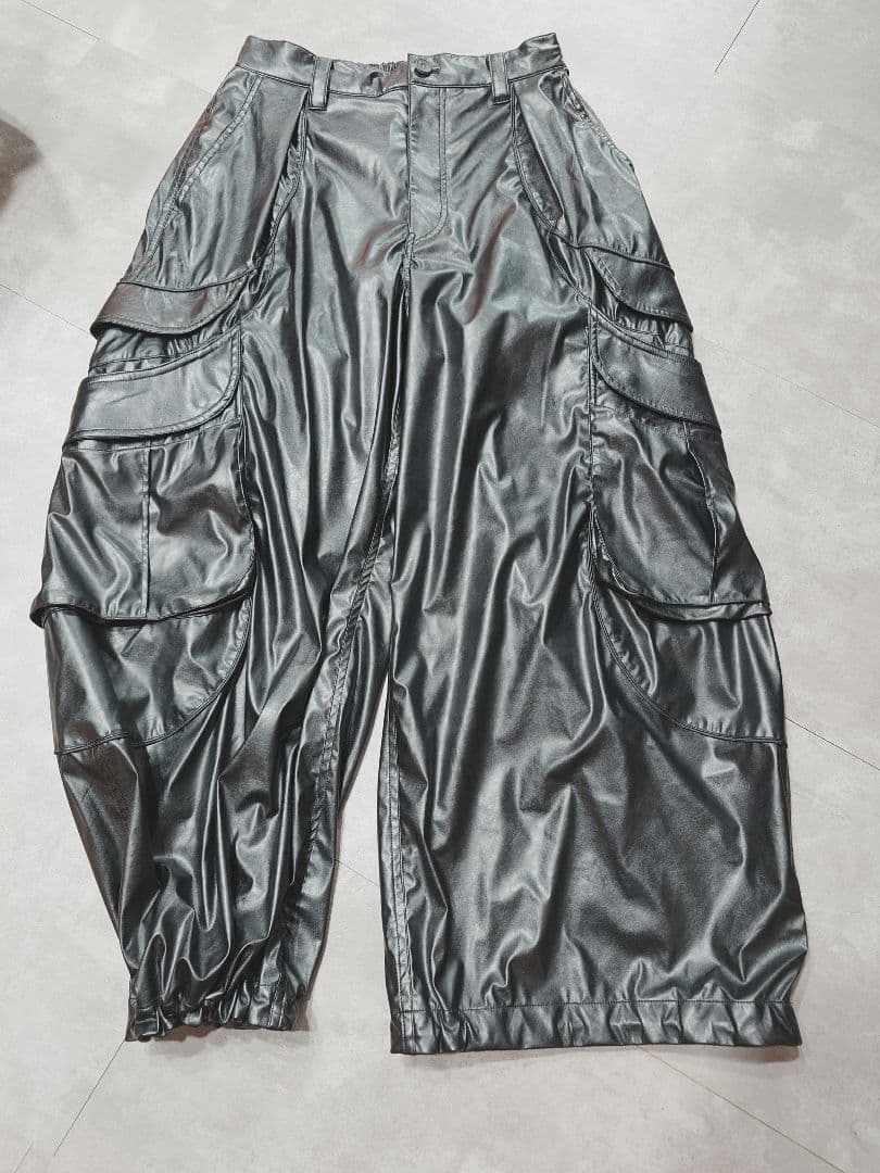 MAISON SPECIAL フェイクレザー カーゴパンツ サイズ0 ブラック