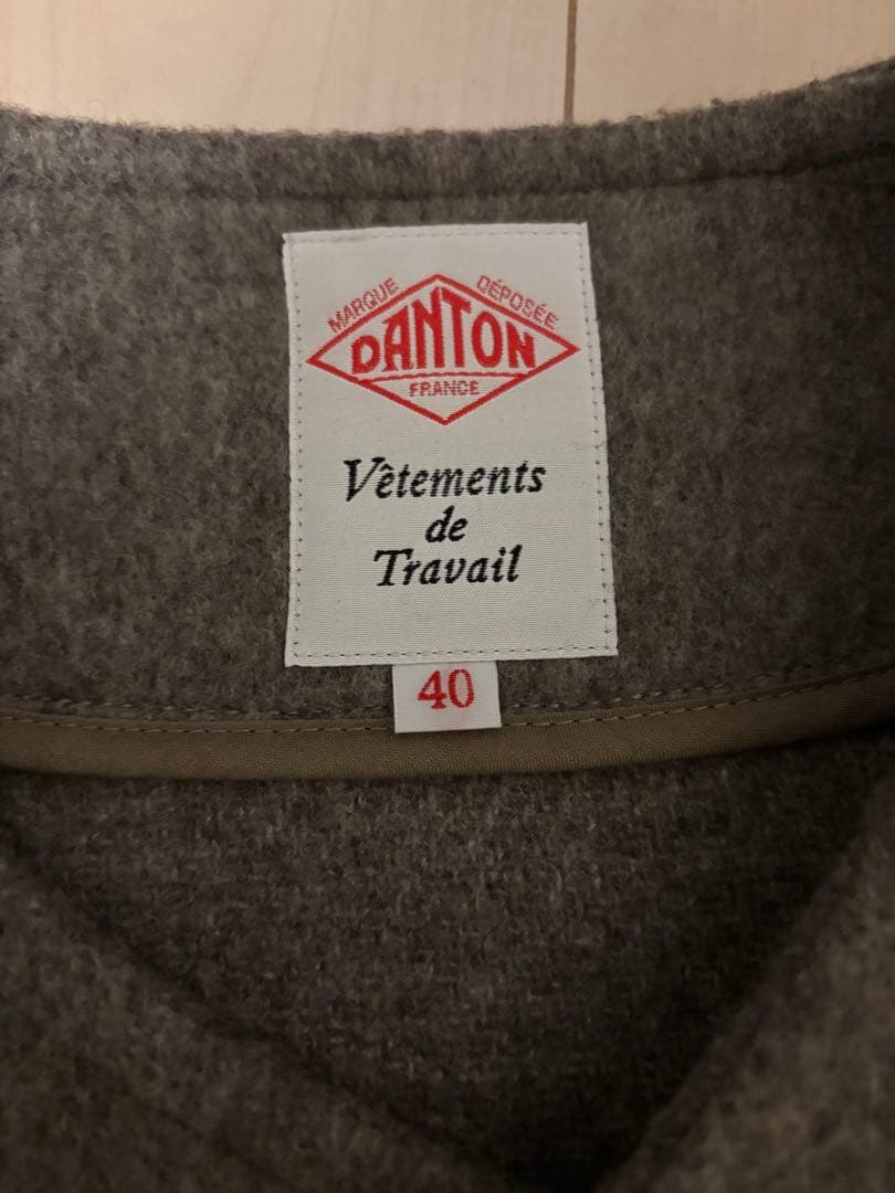 DANTON ダントン ウール モッサ ノーカラーコート