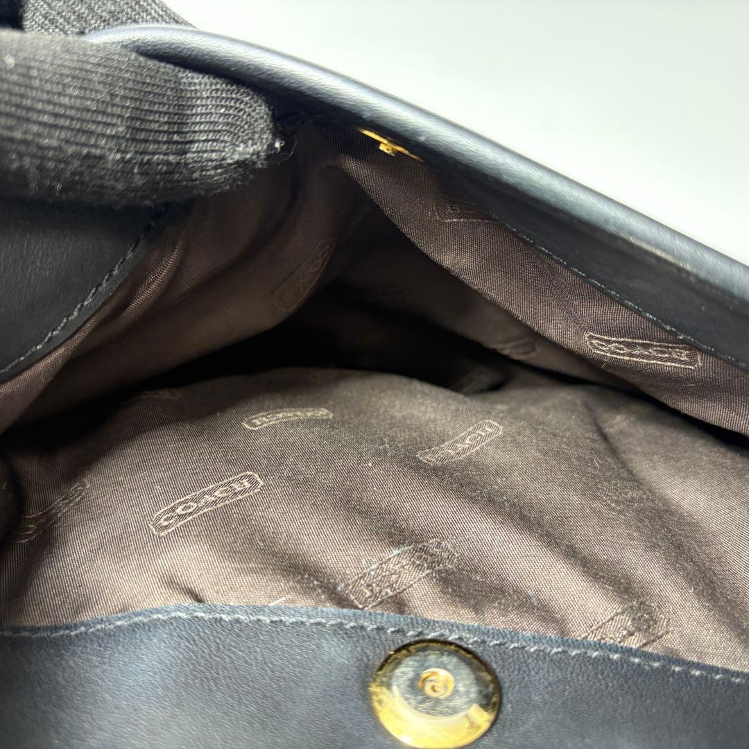 オールドコーチ　ブラック　レザー　vintage coach ショルダーバッグ
