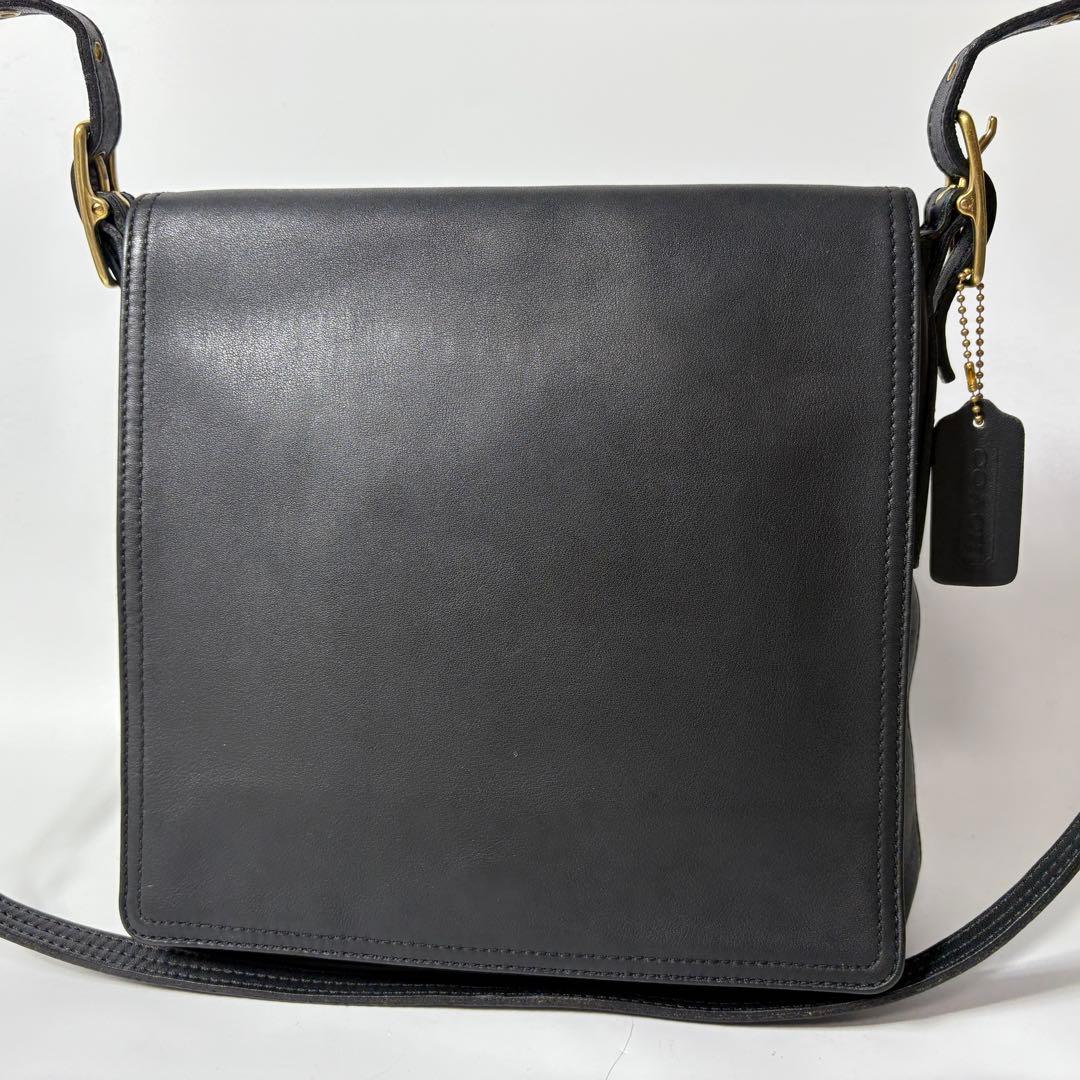 オールドコーチ　ブラック　レザー　vintage coach ショルダーバッグ