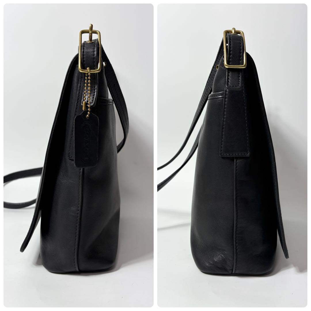 オールドコーチ　ブラック　レザー　vintage coach ショルダーバッグ