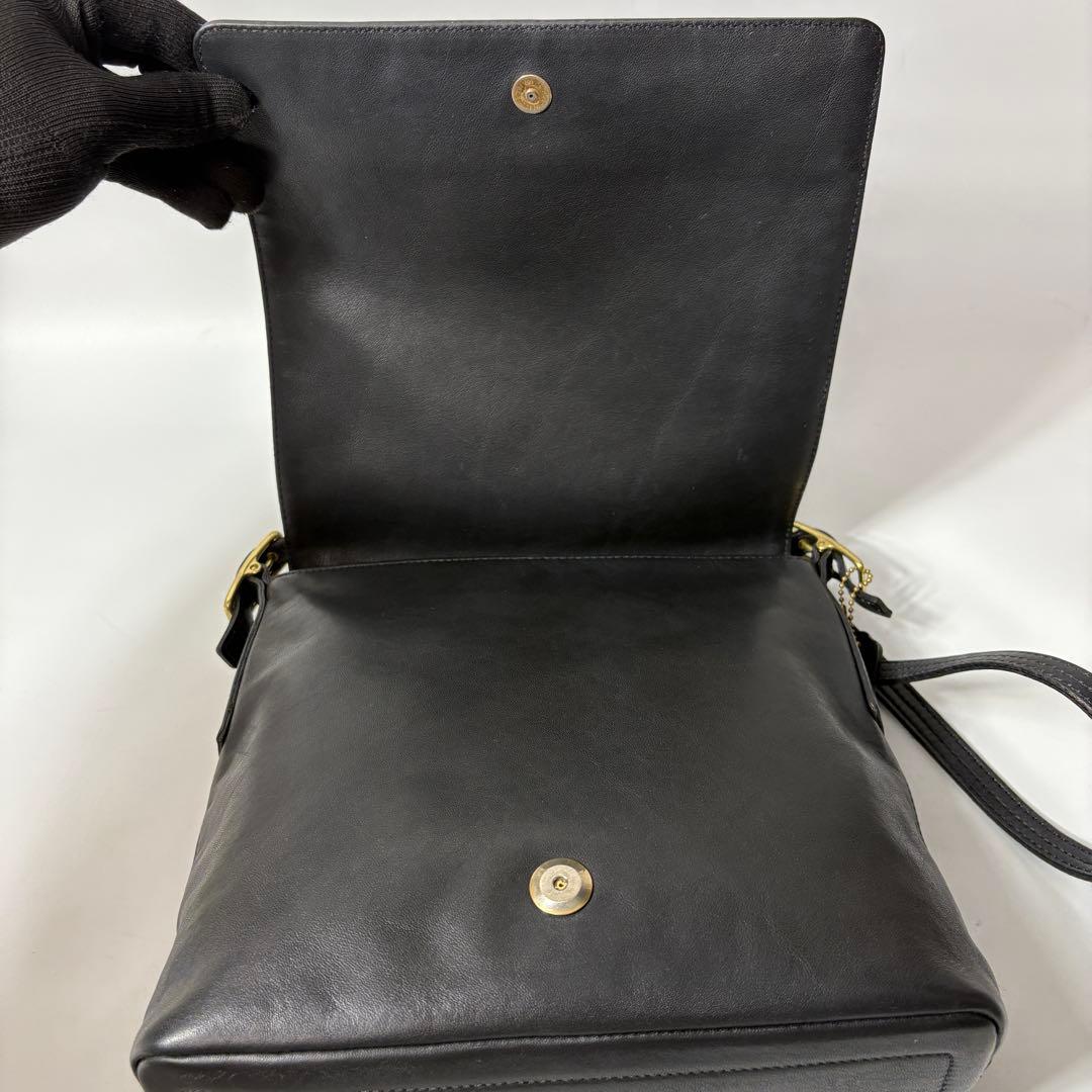 オールドコーチ　ブラック　レザー　vintage coach ショルダーバッグ