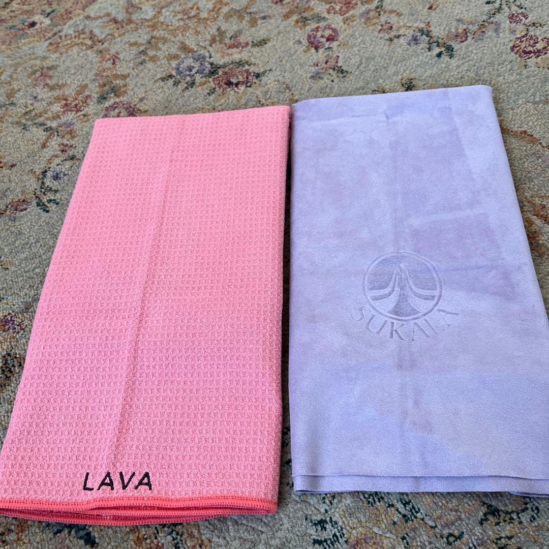 SUKALA リバーシブルヨガマット 水色 マットケース付き　ヨガウェアMサイズ