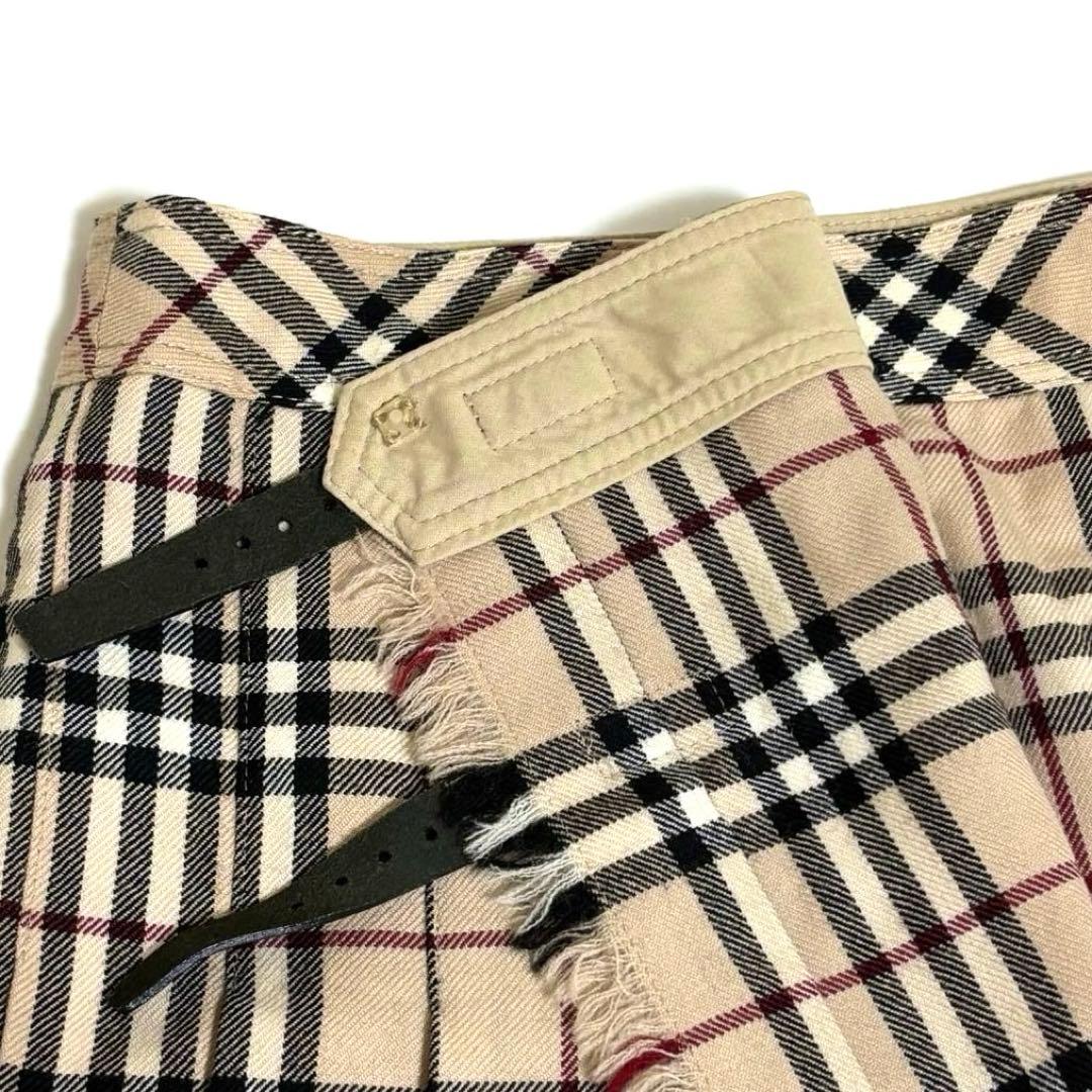 【BURBERRY LONDON】ノバチェック プリーツ 巻きスカートバーバリー