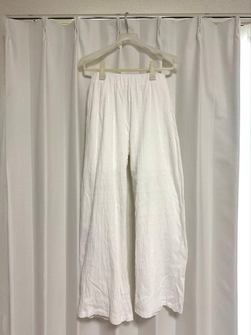 SeaRoomLynn Wave RIB STRAIGHTパンツ　ホワイト